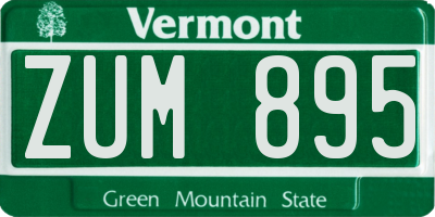 VT license plate ZUM895