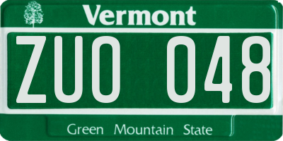 VT license plate ZUO048