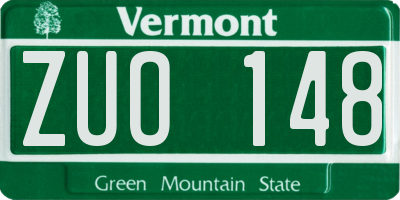 VT license plate ZUO148