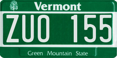 VT license plate ZUO155