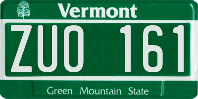 VT license plate ZUO161