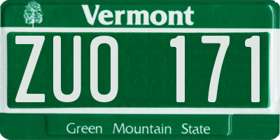 VT license plate ZUO171
