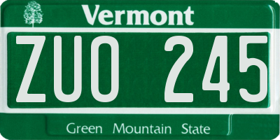 VT license plate ZUO245