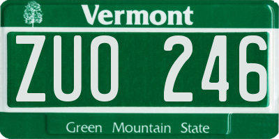 VT license plate ZUO246