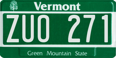 VT license plate ZUO271