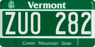VT license plate ZUO282