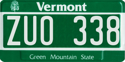 VT license plate ZUO338