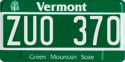 VT license plate ZUO370