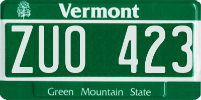 VT license plate ZUO423