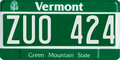 VT license plate ZUO424