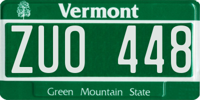VT license plate ZUO448