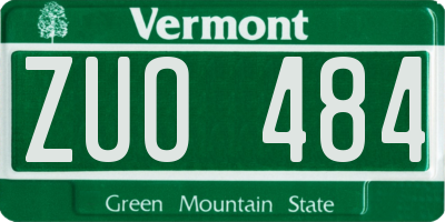 VT license plate ZUO484