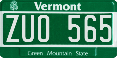 VT license plate ZUO565