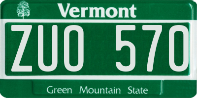 VT license plate ZUO570