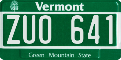 VT license plate ZUO641