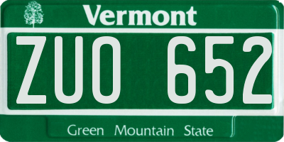 VT license plate ZUO652