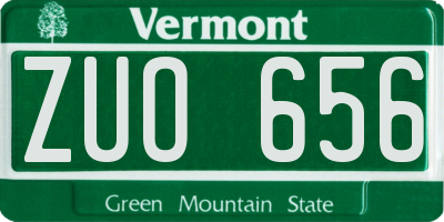 VT license plate ZUO656
