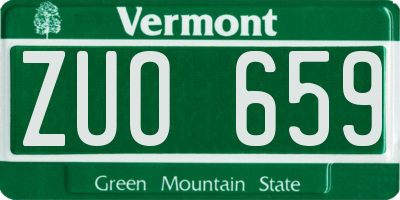 VT license plate ZUO659