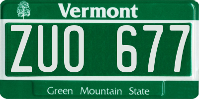 VT license plate ZUO677