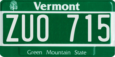 VT license plate ZUO715