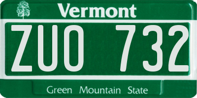 VT license plate ZUO732