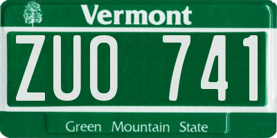 VT license plate ZUO741