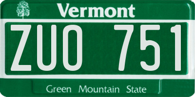 VT license plate ZUO751