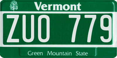 VT license plate ZUO779