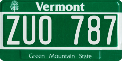 VT license plate ZUO787