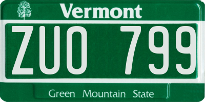 VT license plate ZUO799