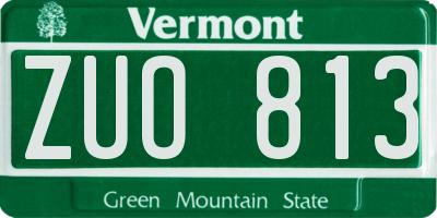 VT license plate ZUO813