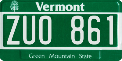 VT license plate ZUO861