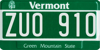VT license plate ZUO910