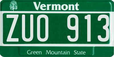 VT license plate ZUO913