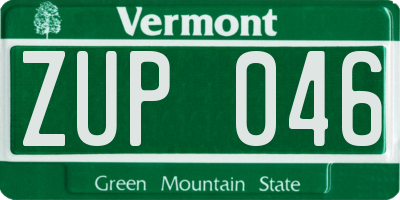 VT license plate ZUP046