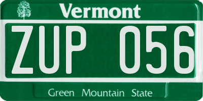 VT license plate ZUP056