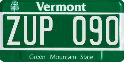 VT license plate ZUP090