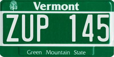 VT license plate ZUP145