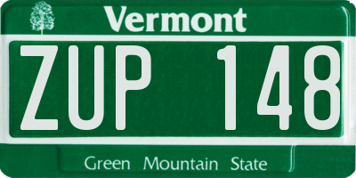 VT license plate ZUP148