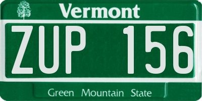 VT license plate ZUP156