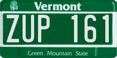 VT license plate ZUP161