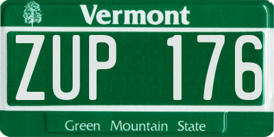 VT license plate ZUP176