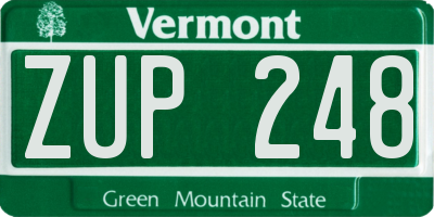 VT license plate ZUP248