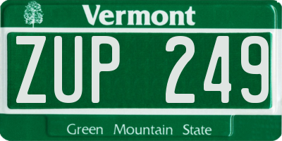 VT license plate ZUP249