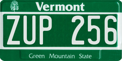 VT license plate ZUP256