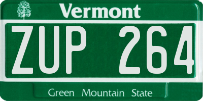 VT license plate ZUP264