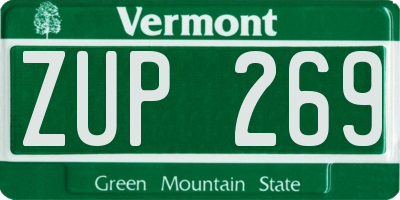 VT license plate ZUP269