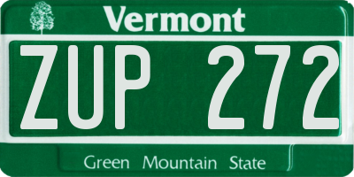 VT license plate ZUP272