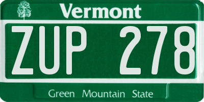 VT license plate ZUP278