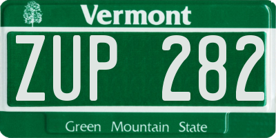 VT license plate ZUP282